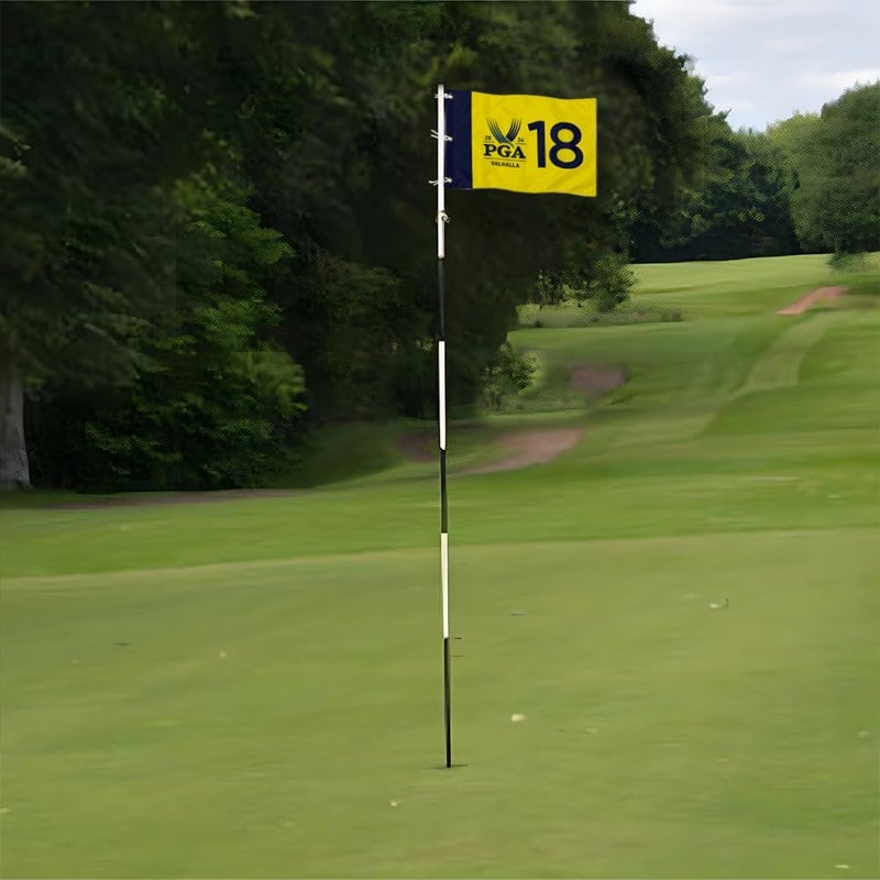 2BUT 2024 PGA Valhalla Golf Pin Flag Practic Putting Green Golf Flag For Backyard Garden Double-Sewn 600D Nylon Miniature Pin Flag (Yellow 20"x13" Grommet) - Image 5